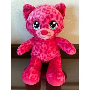 Build a Bear 2016 Sweet Scent Hot Pink Leopard Cat w/‎ Spots 16" Plush Hearts